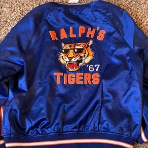 polo jean jacket with tiger on back